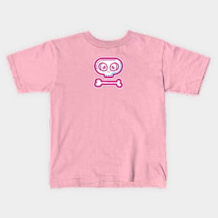 Cute pink skull and bone Kids T-Shirt